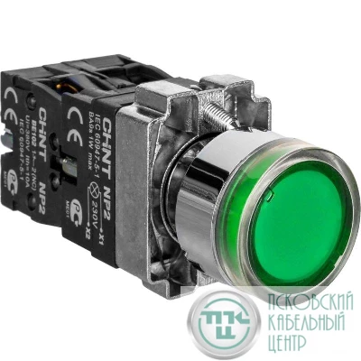 Кнопка управления NP2-BW3361 1НО зел. AC/DC 230В(LED) IP40 CHINT 573831
