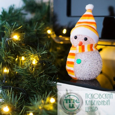 Фигура светодиод. EVA "Снеговик" (батарейки 3хAG13 в компл.) 1LED 10см RGB 1Вт 4.5В IP20 NEON-NIGHT 513-019