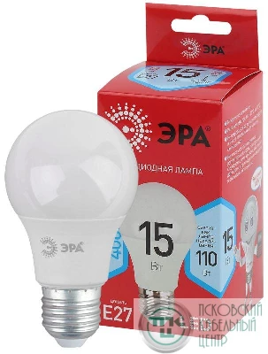 Лампа светодиодная RED LINE LED A60-15W-840-E27 R 15Вт A60 груша 4000К нейтр. бел. E27 Эра Б0046356