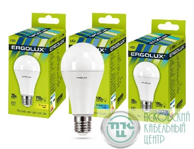 Лампа светодиодная LED-A65-20W-E27-4К ЛОН 20Вт E27 4000К 172-265В Ergolux 13183