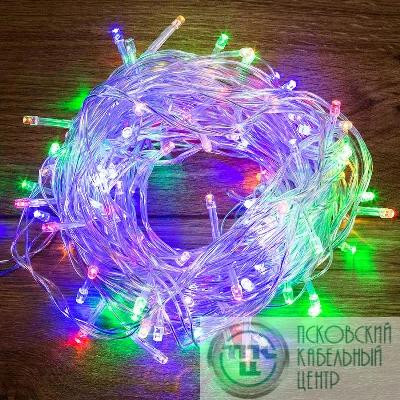 Гирлянда "Твинкл Лайт" 10м 80LED мультиколор провод прозр. Neon-Night 303-189