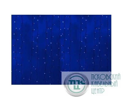 Гирлянда Дождь "ПЛЕЙ-ЛАЙТ" 2х3м 760LED 45Вт 230В IP44 син.; черн. провод NEON-NIGHT 235-143