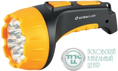 Фонарь LED 3815 (аккум 220В черн/жел. 15 LED; 2 режима SLA пласт. короб) Ultraflash 9217