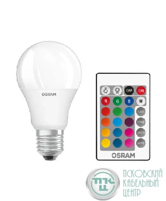 Лампа светодиодная LED STAR+ DIM с пультом A 60 9W/827 грушевидная 9Вт 2700К тепл. бел. E27 806лм 220-240В мат. пласт. OSRAM 4058075045675
