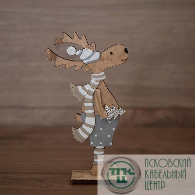 Фигура деревянная "Рождественский Олень" синий 10.5х4х18см NEON-NIGHT 504-005