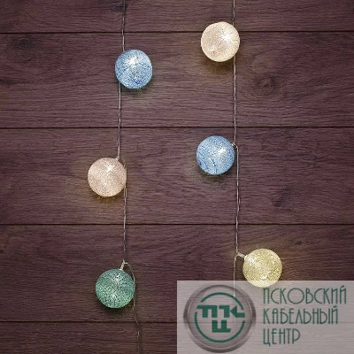 Фонарики тайские "Пудра" 1.5м 10LED тепл. бел. питание 2хАА (батарейки не в комплекте) провод прозр. ПВХ NEON-NIGHT 303-089