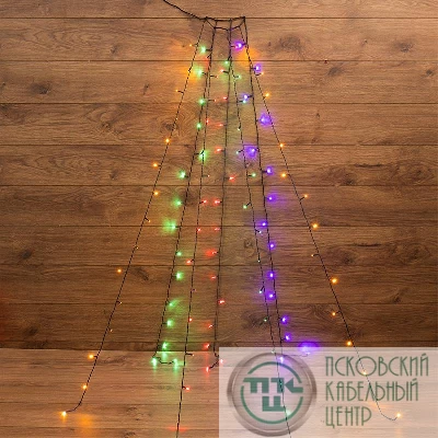 Гирлянда елочная с кольцом 7 нитей по 1.5м LED мультиколор не соединяется NEON-NIGHT 235-079