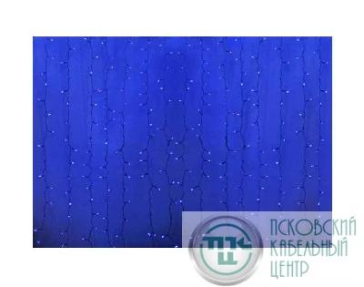Гирлянда Дождь"ПЛЕЙ-ЛАЙТ" 2х3м 760LED 45Вт 230В IP44 син.; фиксинг силикон. провод NEON-NIGHT 235-153