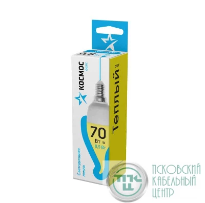 Лампа светодиодная CW 8.5Вт 220В E14 3000К Космос LkecLED8.5wCWE1430
