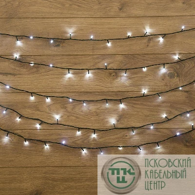 Гирлянда "Твинкл-Лайт" (с контроллером 8 режимов) 20м 160LED 10Вт 230В IP20 бел. провод темн.-зел. ПВХ NEON-NIGHT 303-115