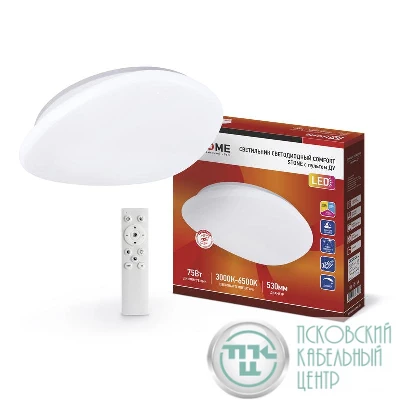 Светильник светодиодный COMFORT STONE 75Вт 3000-6500К 6000лм 230В 530х105мм с пультом ДУ IN HOME 4690612035642