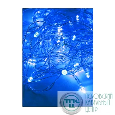 Гирлянда 12.8м (11.3+1.5) 120LED син. прозр. провод 8 режимов мигания IP20 син. Космос KOC_GIR120LED_B