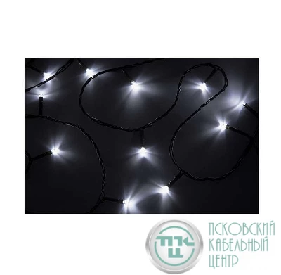 Гирлянда "ТВИНКЛ ЛАЙТ LED" (с контроллером 8 режимов) 6м 40LED 4Вт 220В IP20 бел. провод темн.-зел. ПВХ NEON-NIGHT 303-025