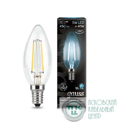 Лампа светодиодная Black Filament Свеча E14 5Вт 4100К Gauss 103801205