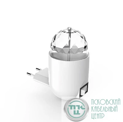 Светильник розеточный MOOD 3Вт диско с фиксированной проекцией бел. GAUSS DIY0041