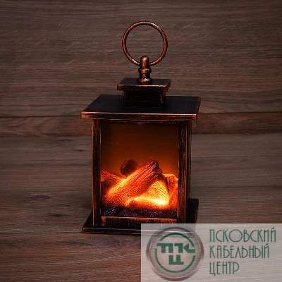 Камин светодиодный "Кантри" с эффектом живого огня 12х12х18.5см батарейки 3хАА (не в комплекте) NEON-NIGHT 511-031