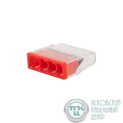 Экспресс-клемма строительно-монтажная СМК 2273-204 4-проводная 0.5-2.5кв.мм (блист.5шт) Rexant 07-3213-5
