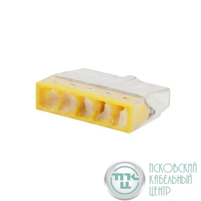 Экспресс-клемма строительно-монтажная СМК 2273-245 5-проводная 0.5-2.5кв.мм с пастой (блист.6шт) Rexant 07-3219-6