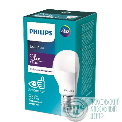Лампа светодиодная ESS LEDBulb 9Вт E27 4000К 230В 1CT/12 RCA Philips 929001962887 / 871869961618200