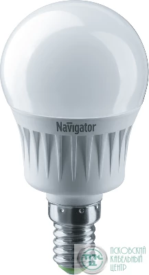 Лампа светодиодная 94 466 NLL-G45-7-230-2.7K-E14 7Вт шар 2700К тепл. бел. E14 500лм 176-264В Navigator 94466