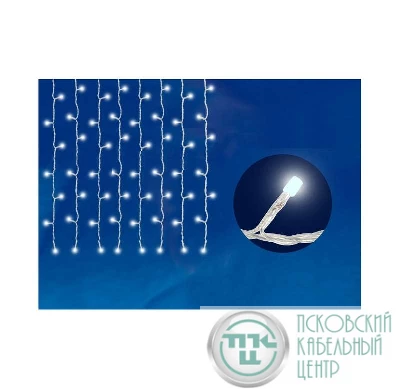 Занавес светодиодный ULD-C2030-240/TWK WHITE IP67 с эффектом мерцания 3х2м соединяемый 240LED бел. свет провод бел. Uniel UL-00001356