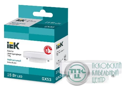 Лампа светодиодная 15Вт T75 таблетка 4000К нейтр. бел. GX53 230В IEK LLE-T80-15-230-40-GX53