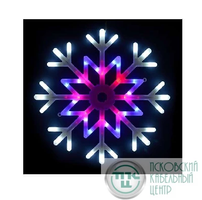 Гирлянда светодиодная "Снежинка" ULD-H4040-048/DTA MULTI IP20 SNOWFLAKE 48led 40х40см красный. синий. белый свет UNIEL UL-00001403