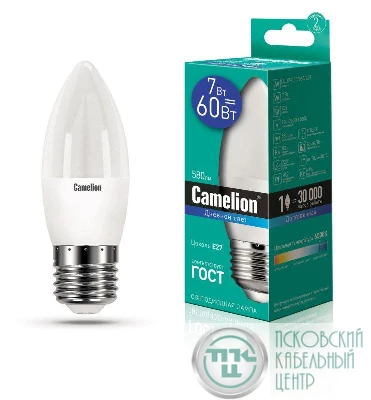Лампа светодиодная LED7-C35/865/E27 7Вт 220В Camelion 12649