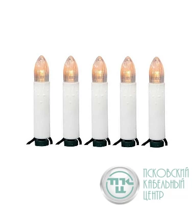 Гирлянда "Свечи LED" 10м 50LED 4Вт 220В IP20 тепл. бел. NEON-NIGHT 303-085