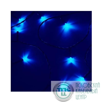 Гирлянда "ТВИНКЛ ЛАЙТ LED" (с контроллером 8 режимов) 10м 80LED 7Вт 220В IP20 син. провод темн.-зел. ПВХ NEON-NIGHT 303-043