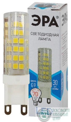 Лампа светодиодная JCD-7w-220V-corn ceramics-840-G9 560лм ЭРА Б0027866