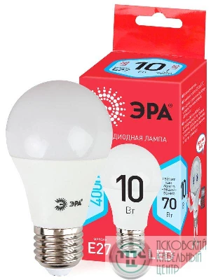 Лампа светодиодная smd A60-10w-840-E27_ECO грушевидная ЭРА Б0028005