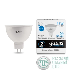 Лампа светодиодная Elementary MR16 11Вт 6500К GU5.3 850лм Gauss 13531