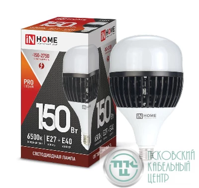 Лампа светодиодная LED-HP-PRO 150Вт грушевидная 6500К холод. бел. E27 14250лм 150-275В с адаптером E40 бел. IN HOME 4690612035703
