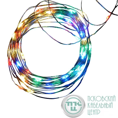 Гирлянда светодиодная ULD-S0500-050/SCB/2AA MULTI IP20 DEW на батарейках 2AA (не в/к) "Роса" 5м с контроллером50 светодиодов разноцвет провод медн. Uniel UL-00005266