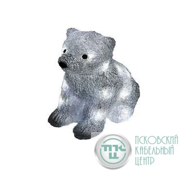 Фигура акриловая "Белый мишка" 15см 20LED блок пит. батарейный 3AA-4.5В IP23 бел. NEON-NIGHT 513-252