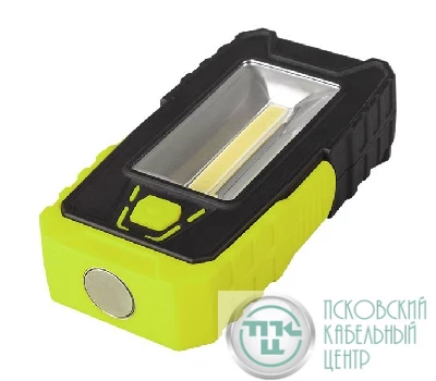 Фонарь светодиодный рабочий WL2-L2W/L03-gn 2COB(150лм)+3LED(30лм) IP44 яркий/эконом магнитное основание с вращением на 180град. ABS-пластик с прорезиненным покрытием 3хAAA (не в компл.) черн./зел. ФАZА 5023222