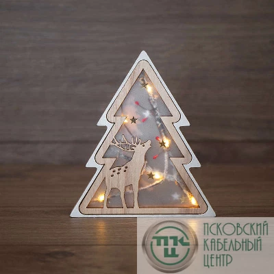 Фигура деревянная с подсветкой "Елочка" 16х2х18см NEON-NIGHT 504-029