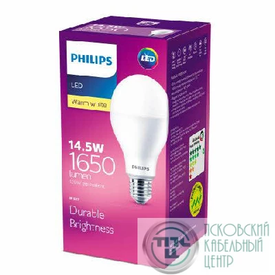 Лампа светодиодная LEDBulb 14.5W E27 3000К 230В A67 Philips 929002003849