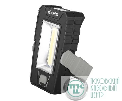 Фонарь светодиодный рабочий WL2-L2W/L03-gy 2COB(150лм)+3LED(30лм) IP44 яркий/эконом магнитное основание с вращением на 180град. ABS-пластик с прорезиненным покрытием 3хAAA (не в компл.) сер. ФАZА 5023703
