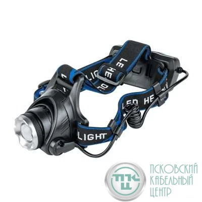 Фонарь налобный аккумуляторный HLA 06B 5Вт LED 450лм 10ч 3 реж. фокус. з/у 230В черн. IN HOME 4690612031873