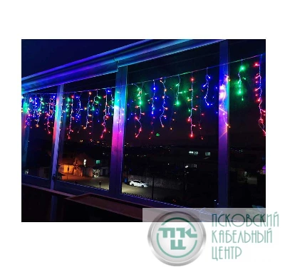 Гирлянда занавес 2.5м х1.1м 200LED с контроллером шнур 3м IP20 мультиколор Космос KOC_CUR200LED_RGB