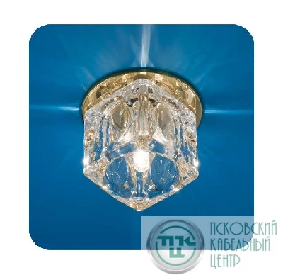 Светильник Ice 12 7 04 с огран. стеклом куб большой зол. G4 ИТАЛМАК IT8169
