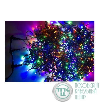 Гирлянда "КЛИП ЛАЙТ" 3 нити х10м 198LED 12Вт 24В IP54 (с трансф.) мульти. NEON-NIGHT 323-319