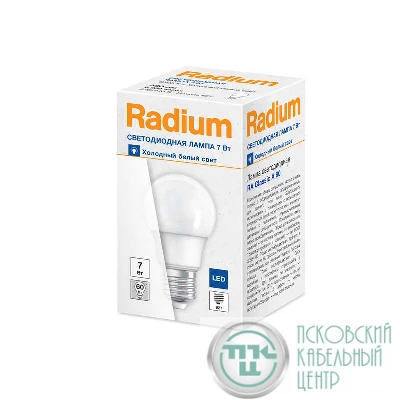 Лампа светодиодная RA Classic A60 7W/865 7Вт грушевидная матов. 6500К холод. бел. E27 500Лм 220-240В FS1 RADIUM 4008597191626