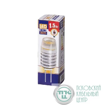Лампа светодиодная PLED-G4 1.5Вт капсульная 5500К холод. бел. G4 90лм 12В JazzWay 1007070
