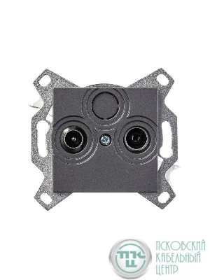 Розетка телевизионная оконечная TV/R Levit сталь ABB 2CHH083503A6069