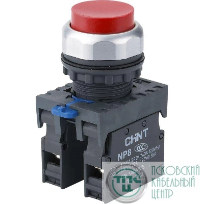 Кнопка управления NP8-11BN/4 без подсветки красн. 1НО+1НЗ IP65 (R) CHINT 667114
