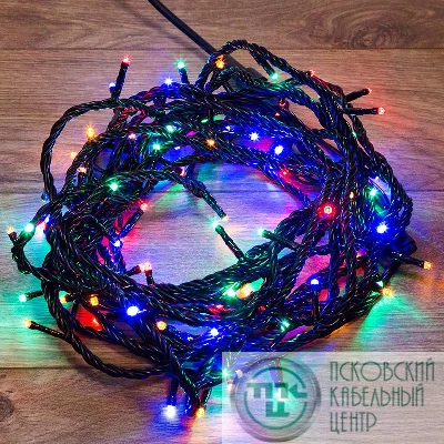 Гирлянда светодиодная управляемая"Нить" 20м 200LED мультиколор 20Вт 220-240В IP65 8 режимов провод ПВХ черн. (нужен контроллер 217-204) Neon-Night 303-149
