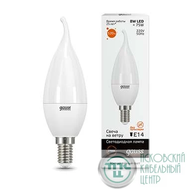 Лампа светодиодная Elementary Candle Tailed E14 8Вт 3000К Gauss 34118